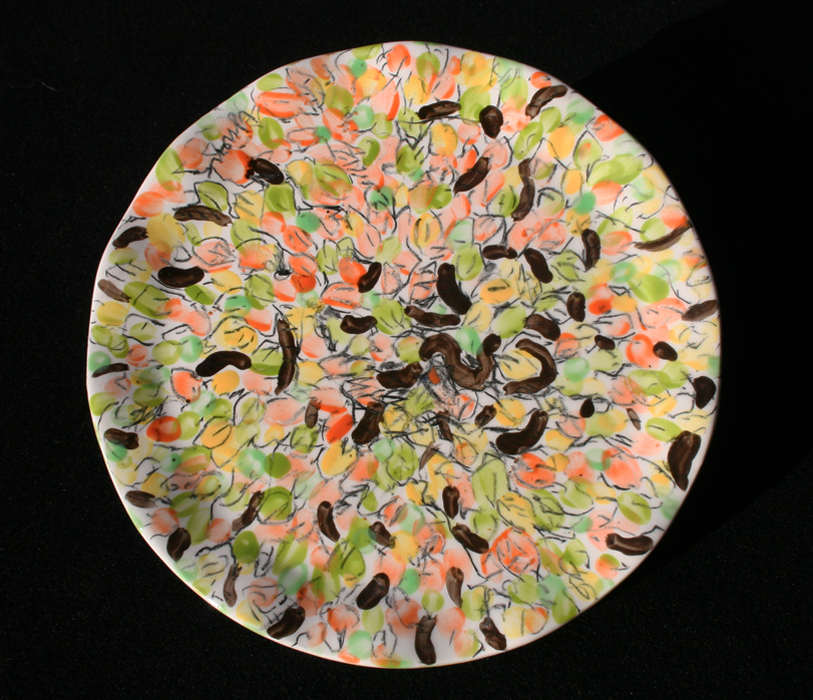 leaves plate, 8* diameter